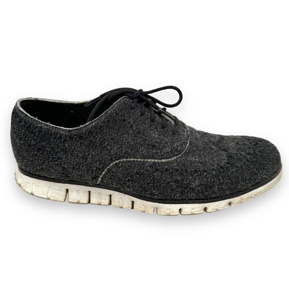 Cole Haan Zerogrand Short Wing Wingtip Oxford Shoes Men's 11 M Gray Wool C23289 - Picture 1 of 7